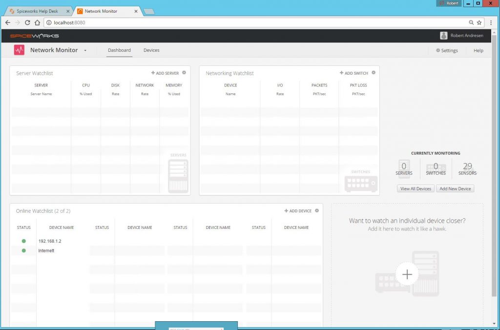 spiceworks download network monitor